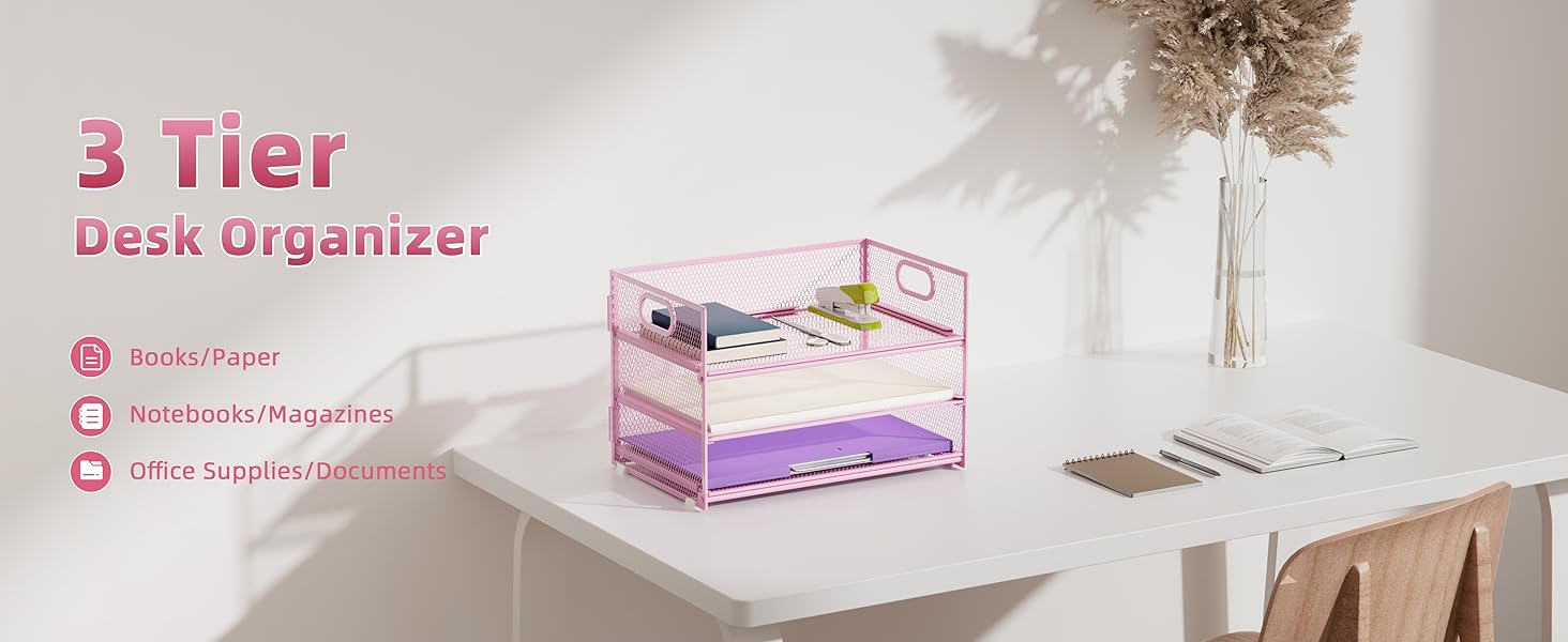 Letter Holder Metal Mail Holder, Mini Letter Rack Post Storage Desk