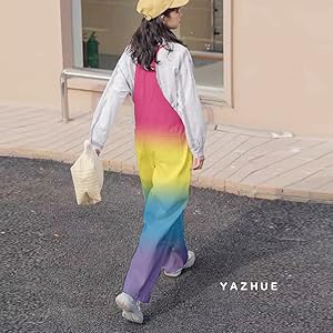 Amazon | [YAZHUE] サロペット レディース タイダイ染柄