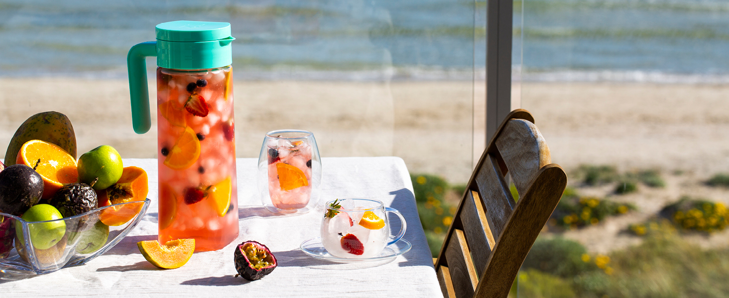 T2 Tea JugaLot Iced Tea, BPA Free, with Removable Infuser, 1.2L, Aqua