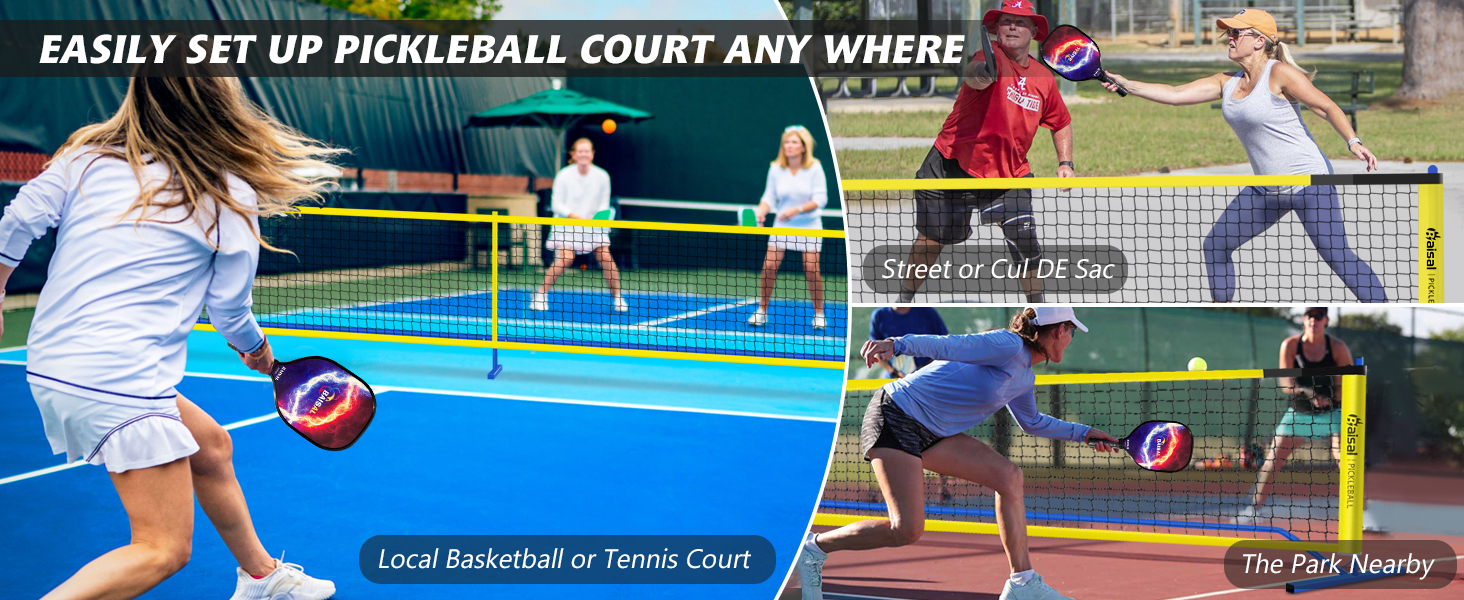 Baisal Pickleball Set with Net Portable Outdoor Indoor, 22FT Regulation Size