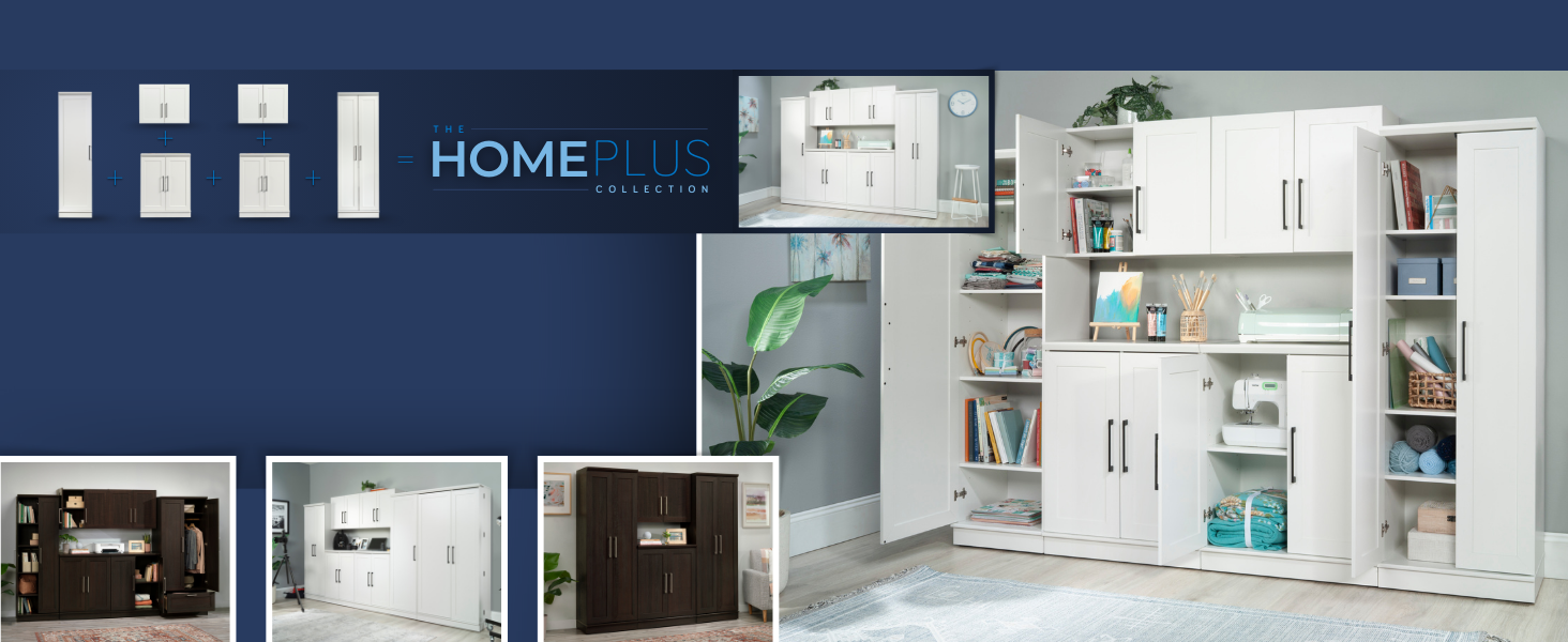A storage wall of furniture showing modularity