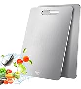 2 Pack Titanium Cutting Board - 100% Pure Titanium Cutting Boards For Kitchen,Easy to clean, Doub...