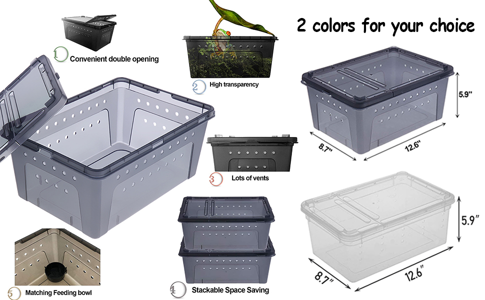 kathson Reptile Feeding Box Small Snake Breeding Container