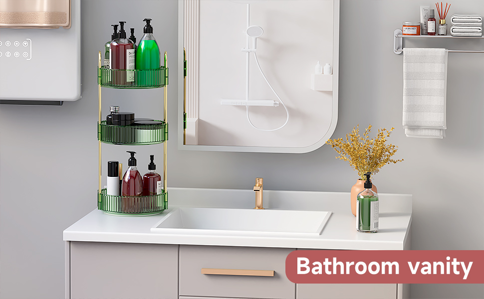 TCHCWYS 360° Rotating Makeup Organizer for Vanity, Large