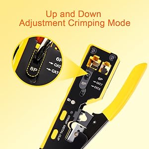 TEENO Pince à Sertir RJ45+RJ12 Outil De Sertissage,aveaconnecteur Réseau CAT5/5E/CAT6/CAT7 Blindé Avea Outils De Cisaillement 12 Pince à Sertir RJ45