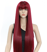 Perücke Rote Lang Gerade Red Wig