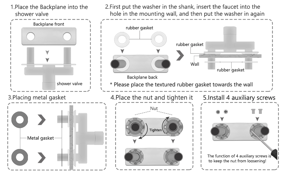 All Metal Single Handle RV Shower Faucet Valve Diverter