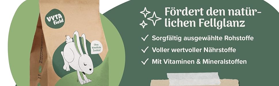 ein Produktetikett für das Kaninchenfutterprodukt