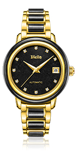 black and gold womens watch