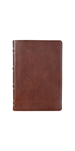 Saddle Tan Full Grain Leather Giant Print Full-size King James Version Bible with Thumb Indexing