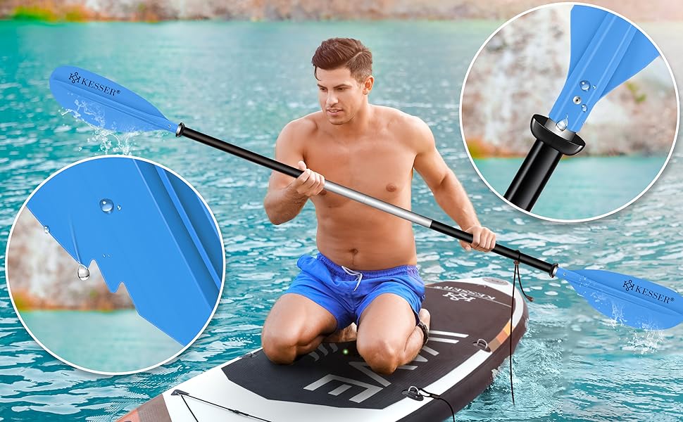KESSER® Paddle Doppelpaddel 4teilig für Kanu Kayak SUP StandUp