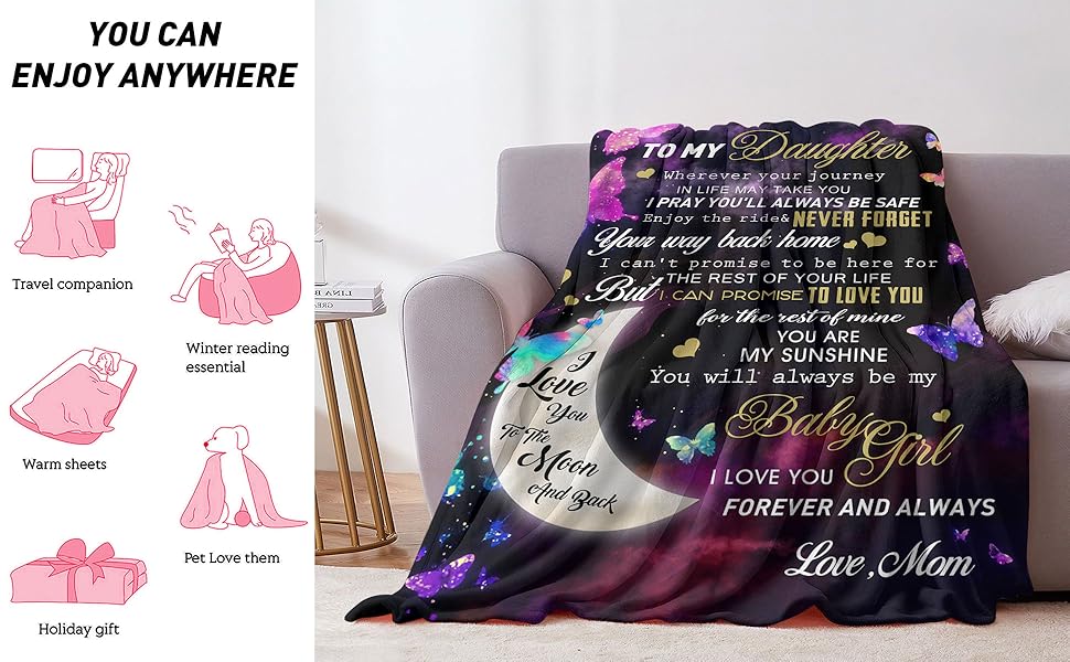 to My Daughter Blankets from Mom Daughter Gifts for