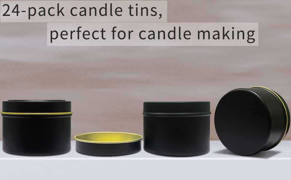 Bunhut Candle Tins,24 Pack 8oz Candle Tins for Making