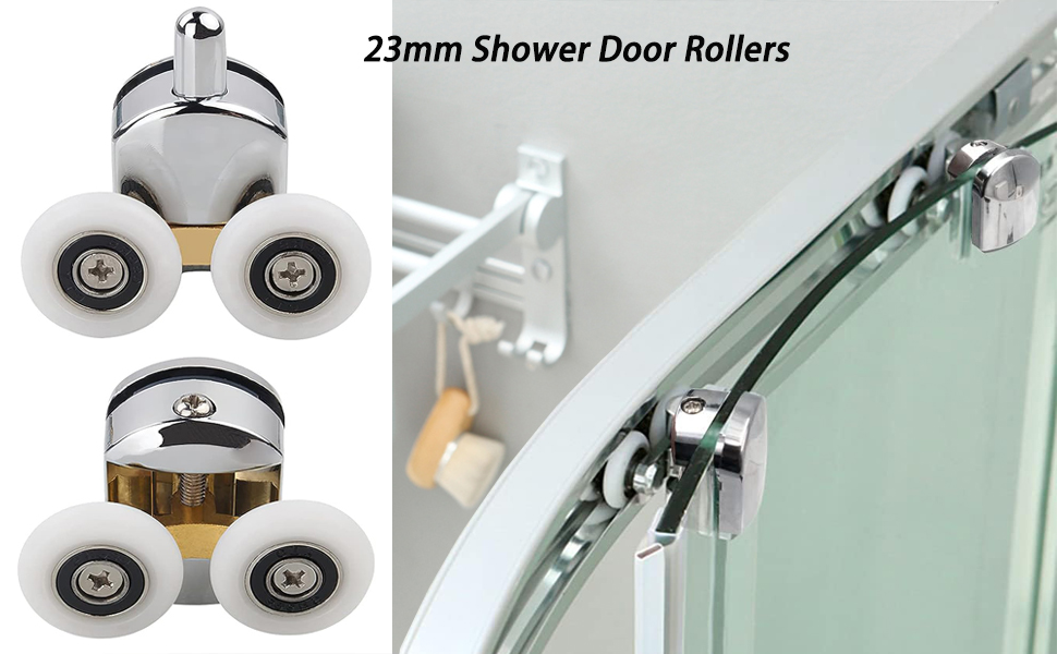 Cokritsm 23mm Shower Door Rollers for Curved Doors 46mm, Sliding