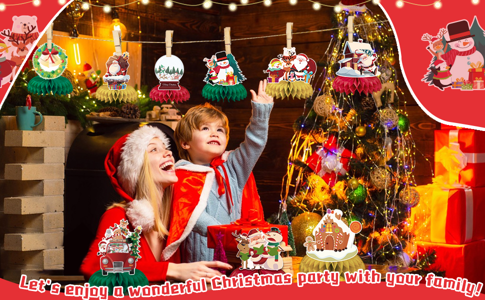 Christmas Centerpieces for Table, 9PCS Christmas Party Table