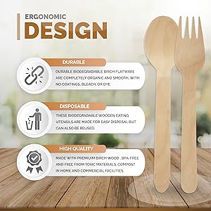Wooden utensils forks spoons knives