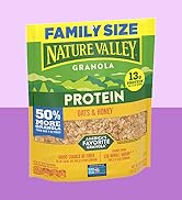 Nature Valley Protein Granola, Oats and Honey Granola, Resealable Snack Pouch, Family Size, 17 oz