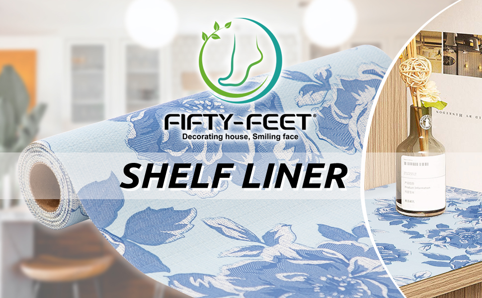 FIFTYFEET 12X120 Inch Shelf Liner for Kitchen