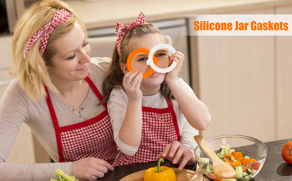 Mason Jar Sealer 12Pcs Silicone Jar Gaskets, PASEO Replacement Silicone Seals Rubber Airtight Sealing Rings For Regular Mouth Canning Jar 3 75 Inches White Orange Small Canning Jars