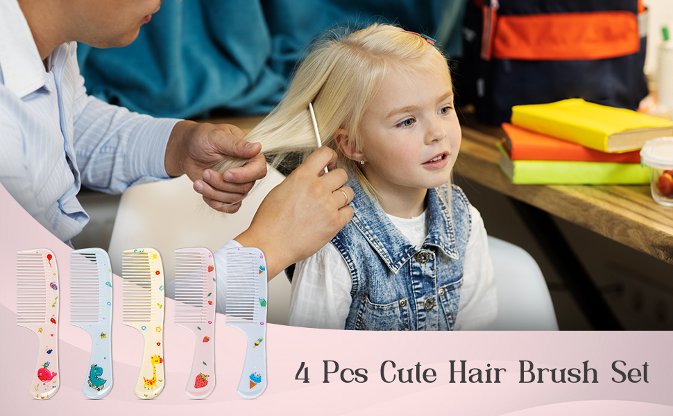 4 Pcs Cute Hair Brush Set
