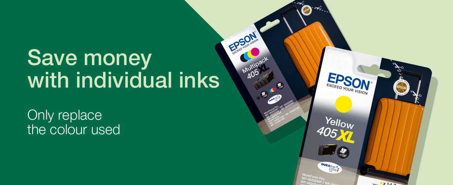 Save money with individual inks by only replacing the colour used