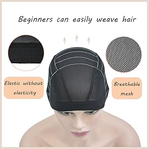 Mesh Dome Wig Cap with Guideline Map