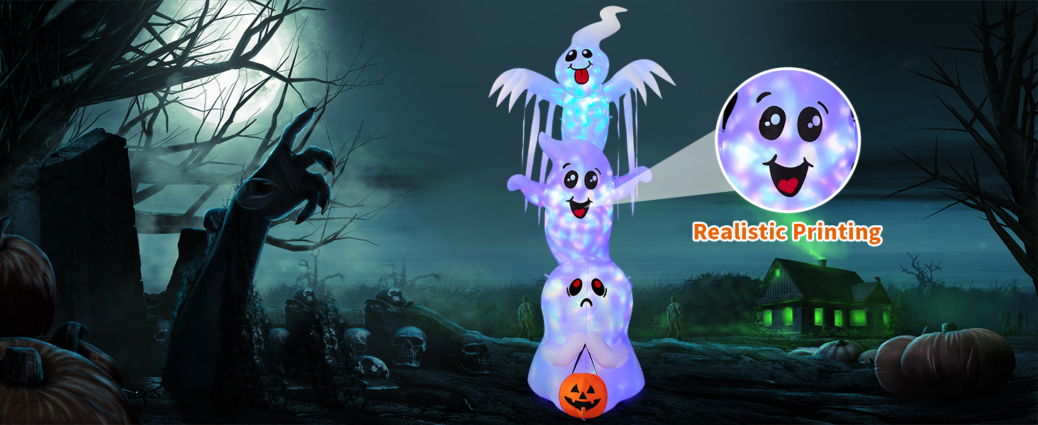 Halloween Inflatable Overlap Ghost Outdoor Decorations
