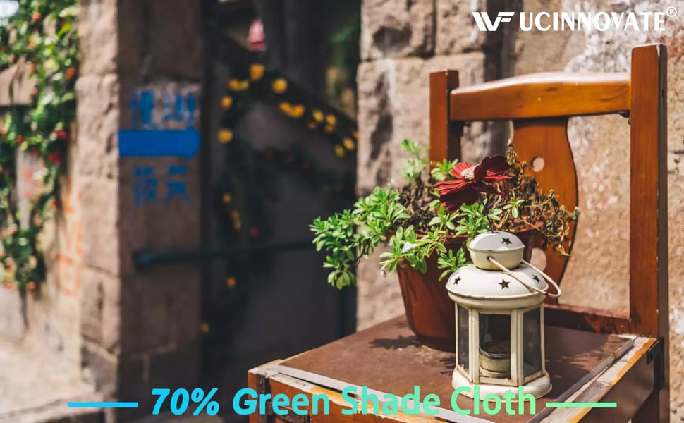 UCINNOVATE 70 Green Shade Cloth 10 x 10 ft Sunblock Mesh Fabric Garden