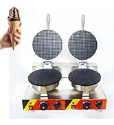 Banfluxion 110V Commercial Double Station Ice Cream Cone Maker Machine Waffle Cone Maker Stainles...