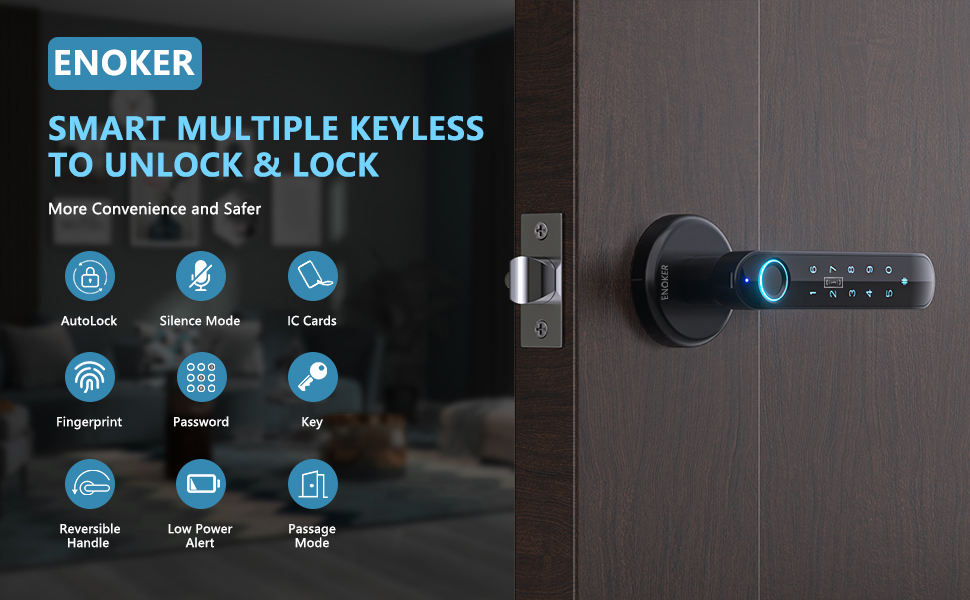 smart fingerprint door knob lock keyless to unlock and lock