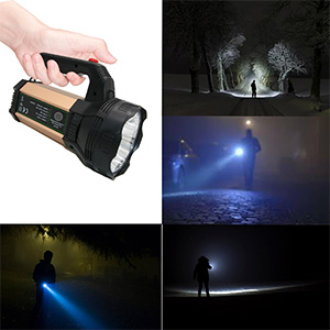 Diwali Sale Renmax Rechargeable Searchlight Torch – Bright Led Laser Flashlight With 800M Beam Range, 6000Mah Battery, Metal Housing &Amp; Plastic Body – Powerful Security Light, 1 Pc 16 Spn-Nvu