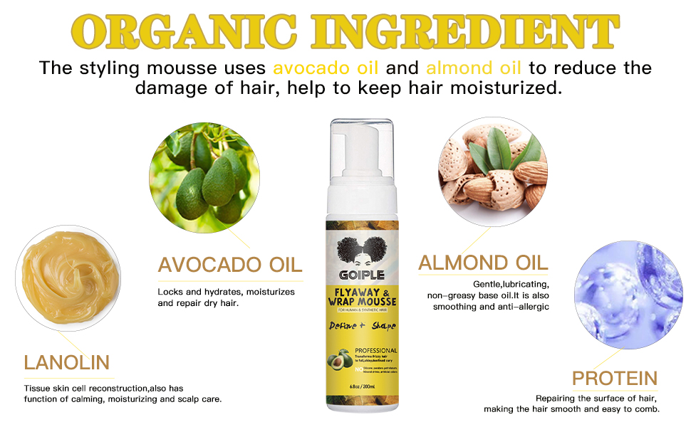 Hair Mousse Wrap Me Foaming Mousse Hair Wax Stick, Mousse for Curly