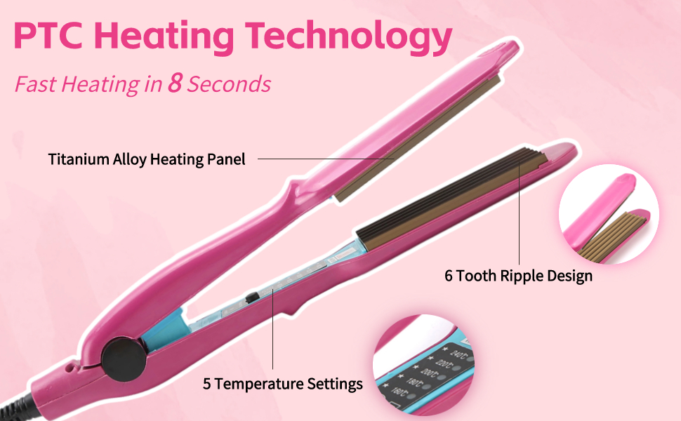 Hair Crimper Crimping Iron for Thin Fine Hair
