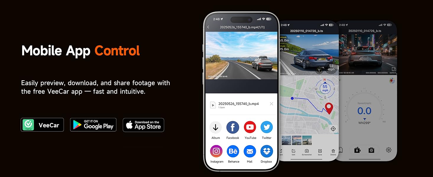 4K Dash Cam Front and Inside, 360° Camera for Car 2-Channel Dashcam 160°+185° Ultra Wide Angle