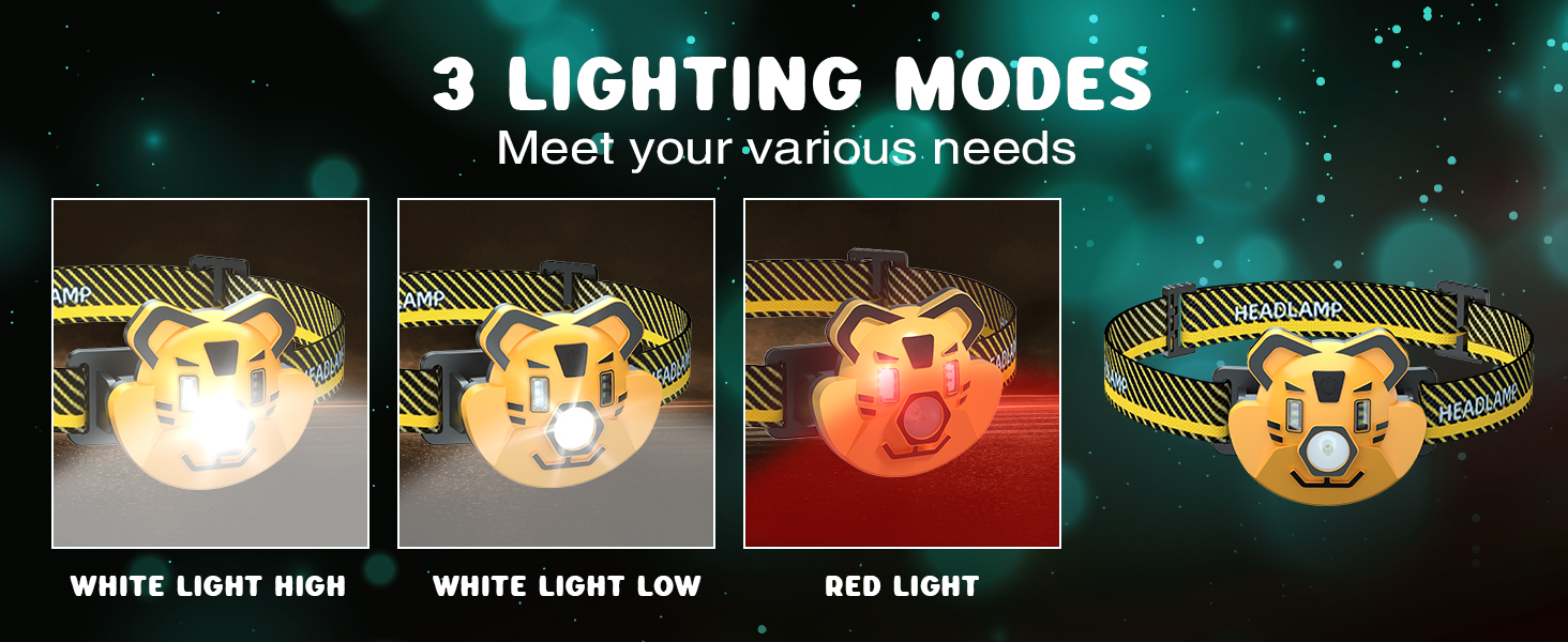 kids head light kid headlamp head flashlights hands free headlights led rechargeable