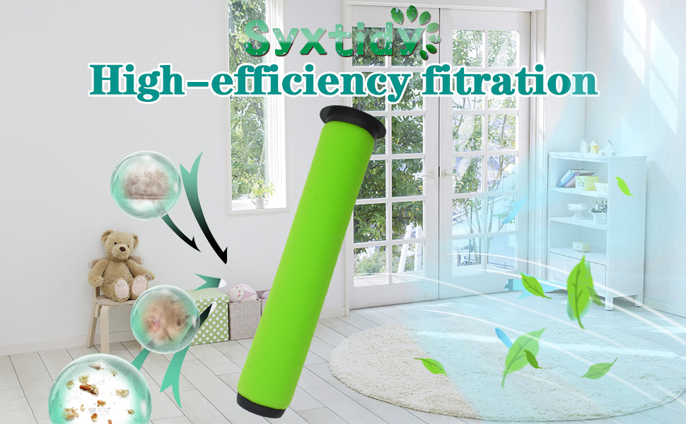 5 Packs Washable Dirt Bin Stick Filter for Gtech AirRam MK2 & Air Ram