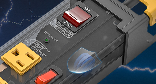 power strip with individual switches, power strip surge protector