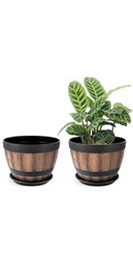 Flower Pots Set with Drainage Holes