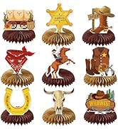 Gameza Western Party Decorations - 9PCS Wild West Cowboy Party Decorations Rodeo Themed Birthday ...