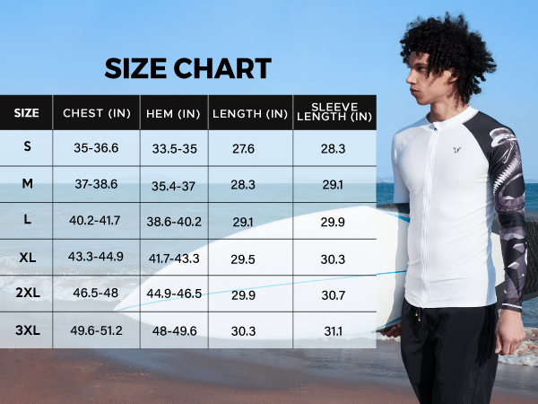 水着・ラッシュガード RASH GUARD HUGE SHIRTS HUGE SPORTS Men's Swim Shirts Long Sleeve Zip Rash Guard UPF
