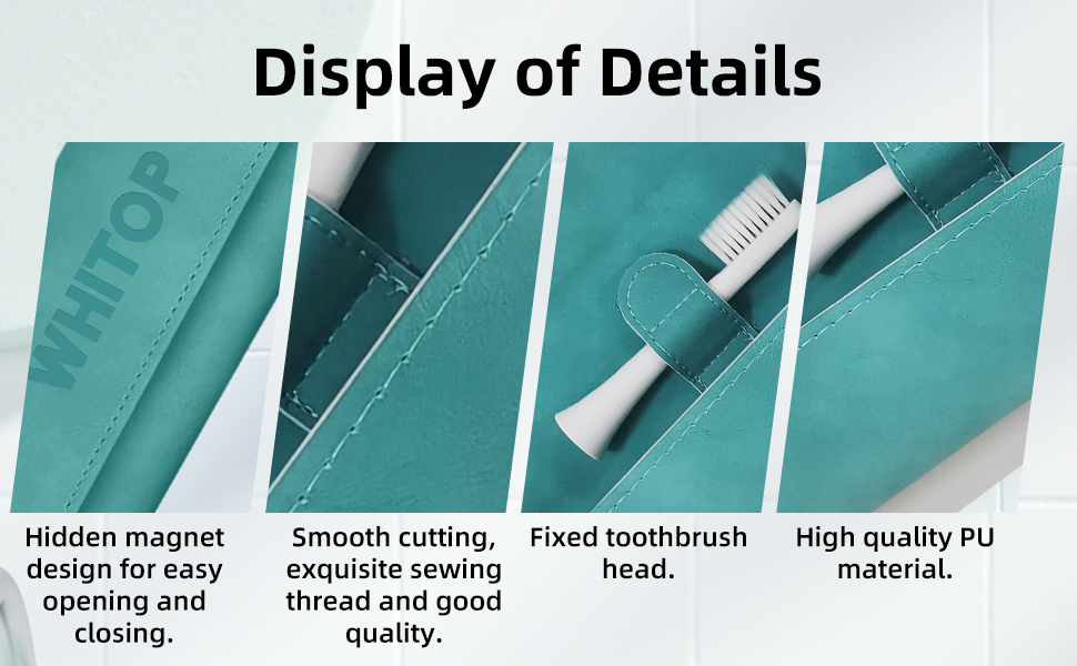 WHITOP Portable Toothbrush Travel Case Containers Toothbrush Holder