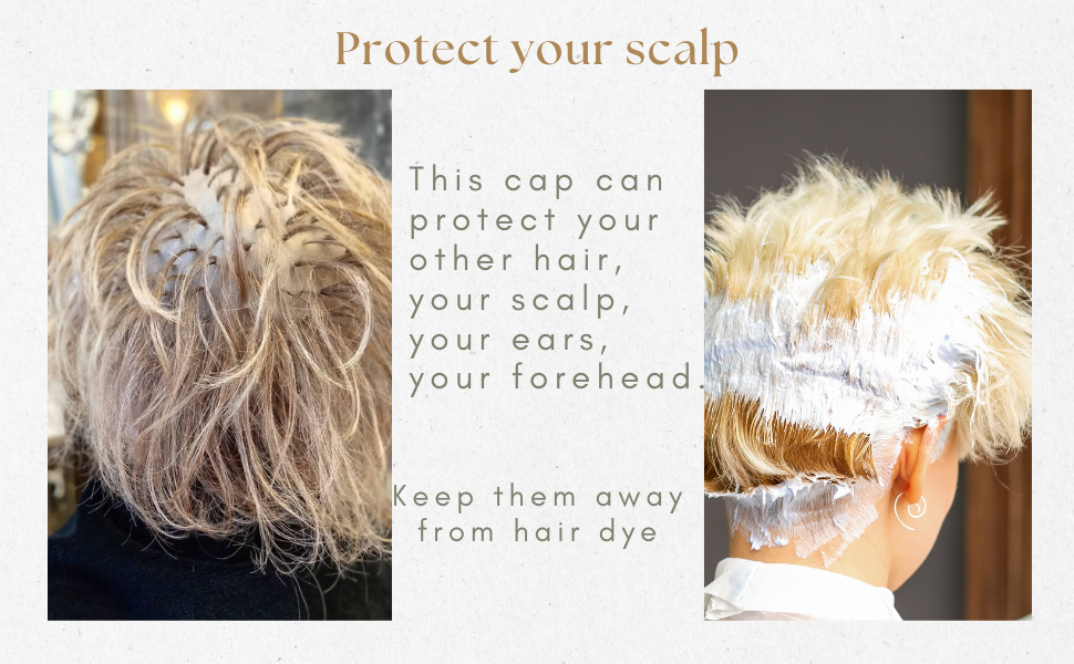 Punched Hole Silicone Highlight Hair Cap with Needle Professional