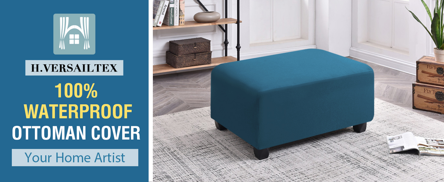 H.VERSAILTEX 100 Waterproof Ottoman Cover Rectangle