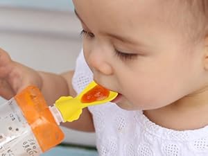 feeding tip, yellow, baby, silicone, food pouch