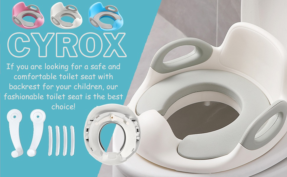 Potty Training Toilet Seat for Boys and Girls with Handles, Soft Cushion and Splash Guard