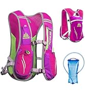 JEELAD Running Hydration Vest Trail Running Backpack BPA-Free Leak-Proof Running Water Bottles fo...