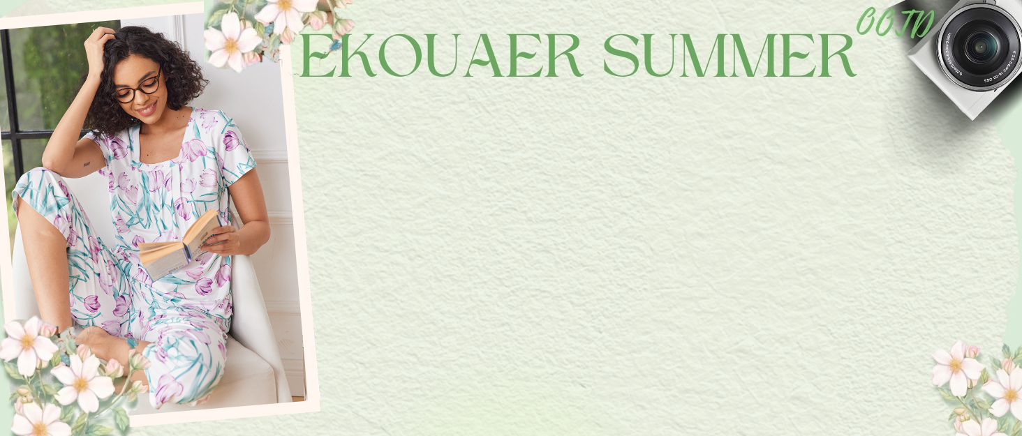 Womens Pajamas Short Sleeve Sleepwear Tops and Capri Pants Pjs Print Pajama Sets