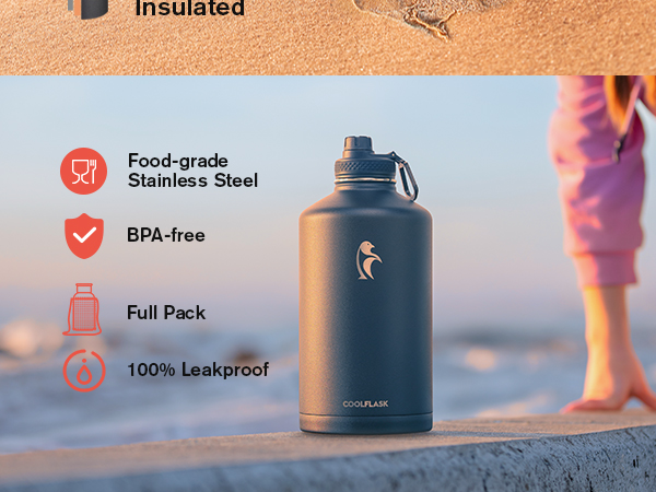 Amazon.com: Coolflask 128 oz Gallon Water Bottle Insulated