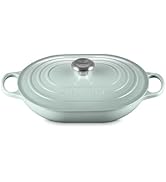 Le Creuset Enameled Cast Iron Signature Oval Casserole with Lid, 3.75 qt., Sea Salt