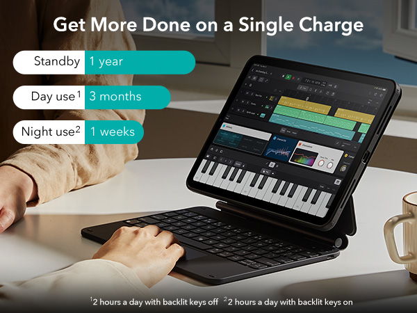 Highly responsive scissor mechanism and comfortably spaced keys ensure accuracy with ideal bounce.